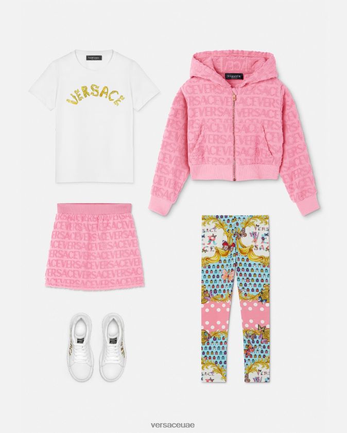 أطفال شعار تي شيرت Versace ذهب ابيض 0FVD2J1933 ملابس