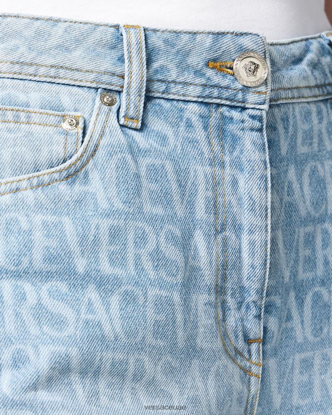 نحيف كل أنحاء الجينز واسعة الساق Versace أزرق 0FVD2J193 ملابس