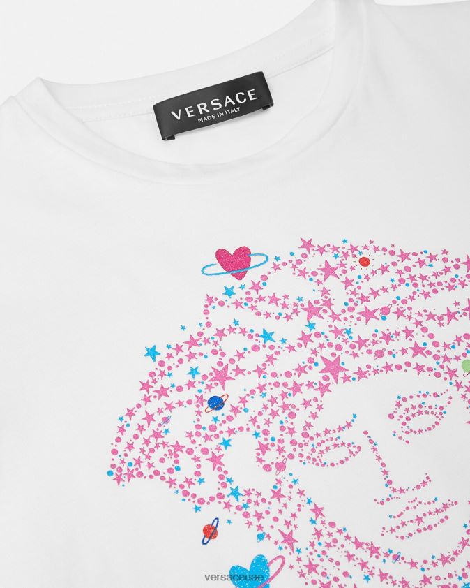 أطفال تيشيرت ميدوسا Versace الأبيض والطباعة 0FVD2J1946 ملابس