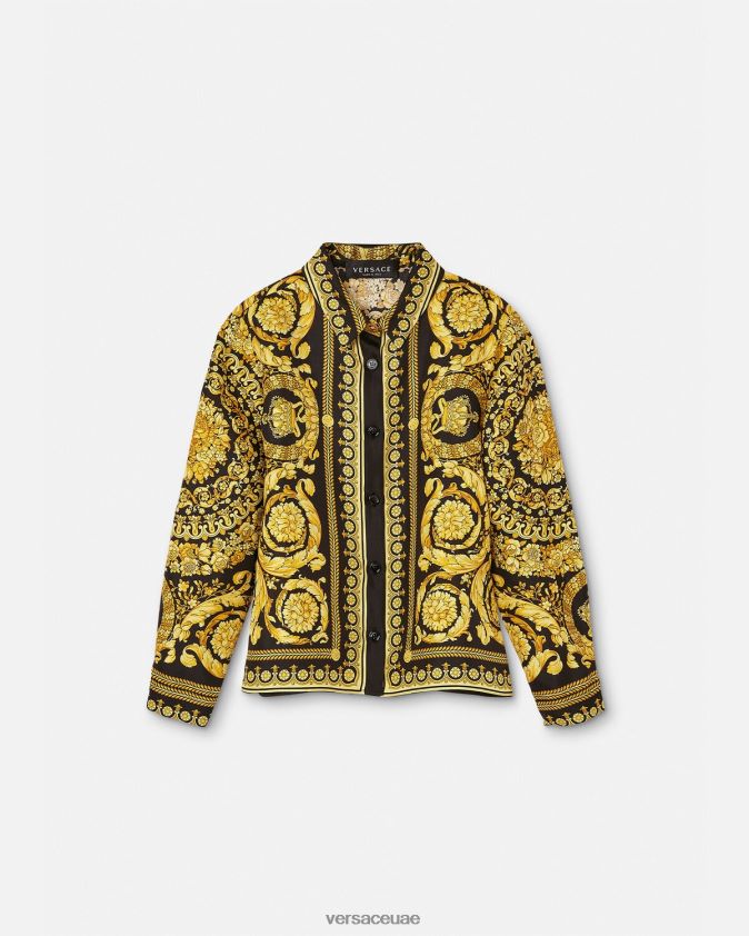 أطفال قميص حريري باروكو Versace مطبعة 0FVD2J1954 ملابس