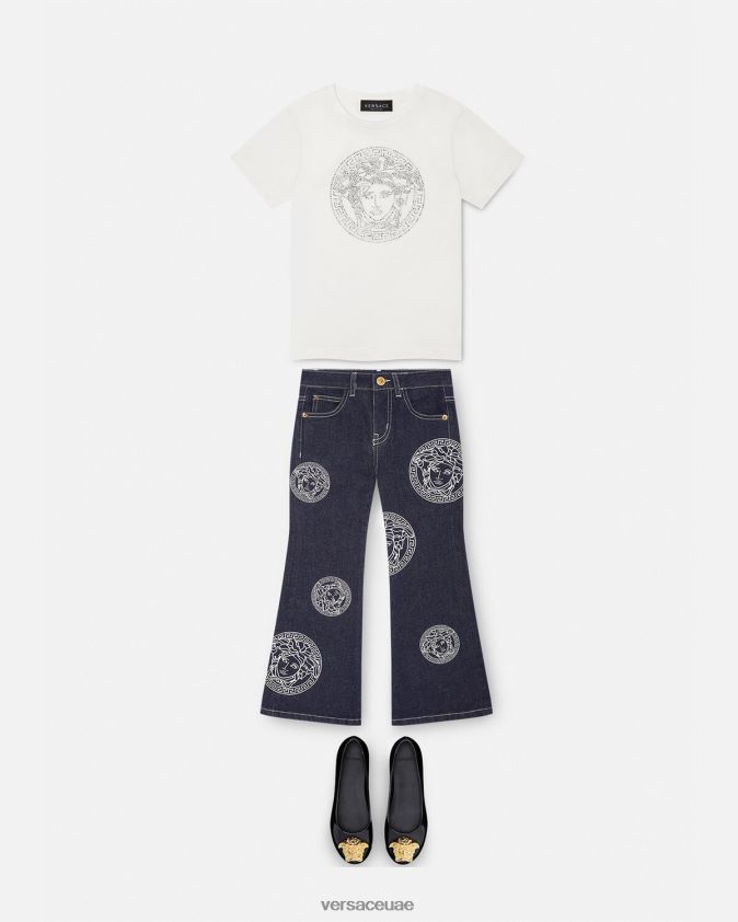 أطفال تي شيرت كريستال ميدوسا Versace أبيض 0FVD2J1964 ملابس
