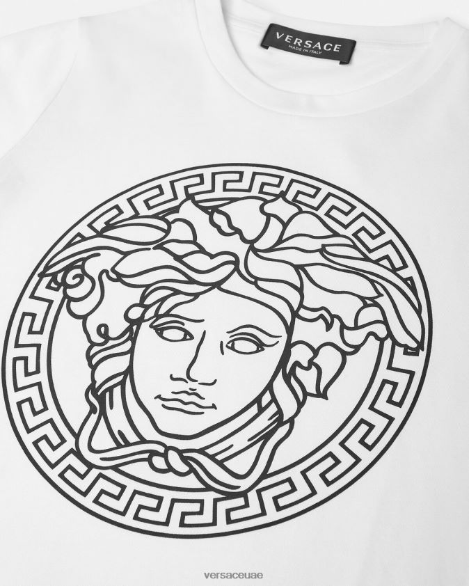أطفال تيشيرت ميدوسا Versace أبيض وأسود 0FVD2J1966 ملابس