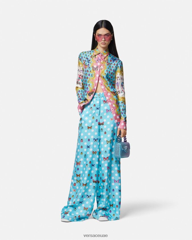 نحيف السراويل الحريرية الفراشات Versace مطبعة 0FVD2J196 ملابس
