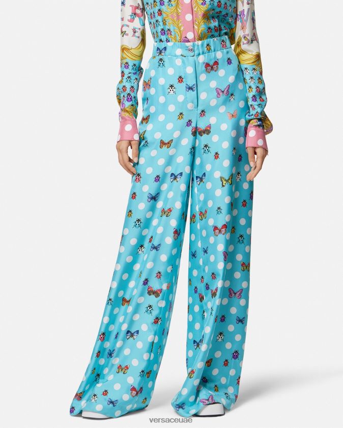 نحيف السراويل الحريرية الفراشات Versace مطبعة 0FVD2J196 ملابس
