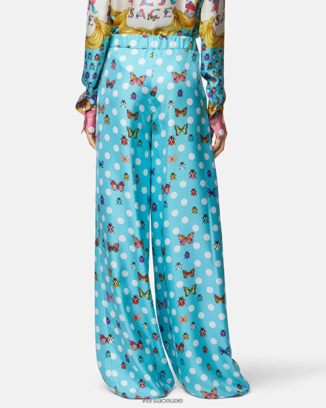 نحيف السراويل الحريرية الفراشات Versace مطبعة 0FVD2J196 ملابس