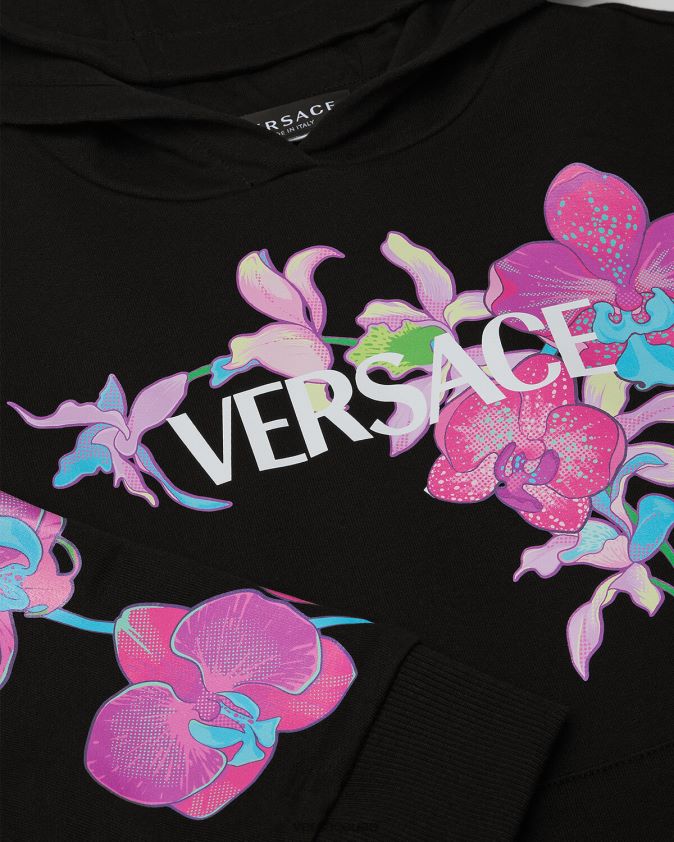 أطفال هوديي الأوركيد الباروكي Versace أسود وطباعة 0FVD2J1972 ملابس