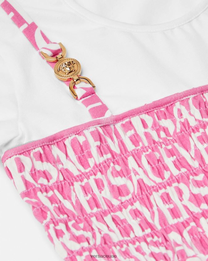 أطفال فستان مكشكش بالكامل Versace وردي فاتح 0FVD2J1977 ملابس