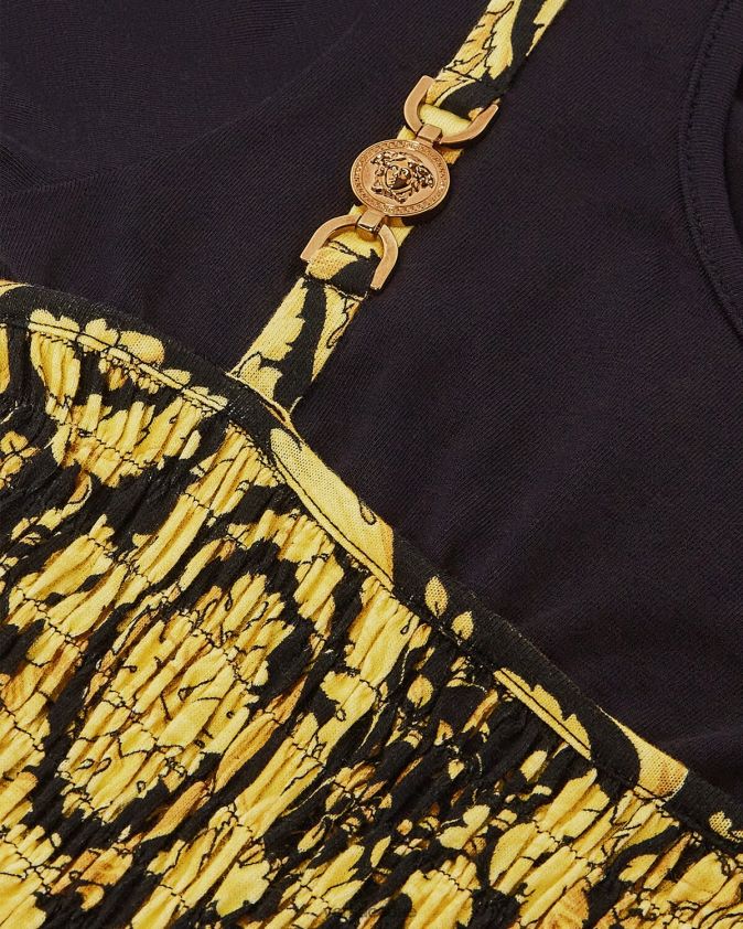أطفال فستان باروكو بكشكشة Versace أسود 0FVD2J1987 ملابس