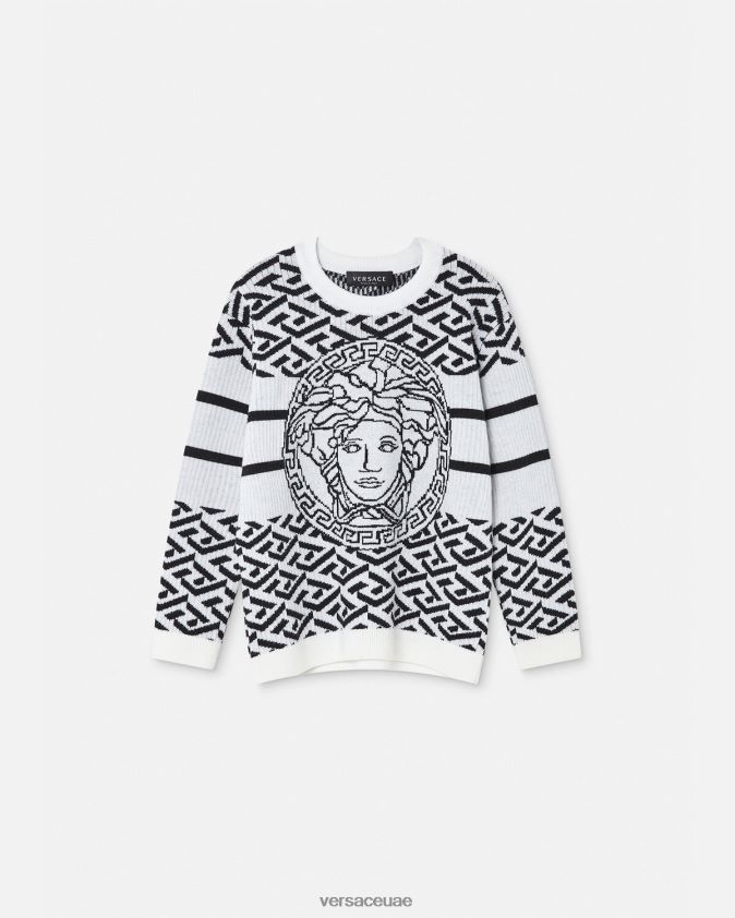 أطفال سترة ميدوسا لا اليونان Versace أبيض وأسود 0FVD2J1992 ملابس
