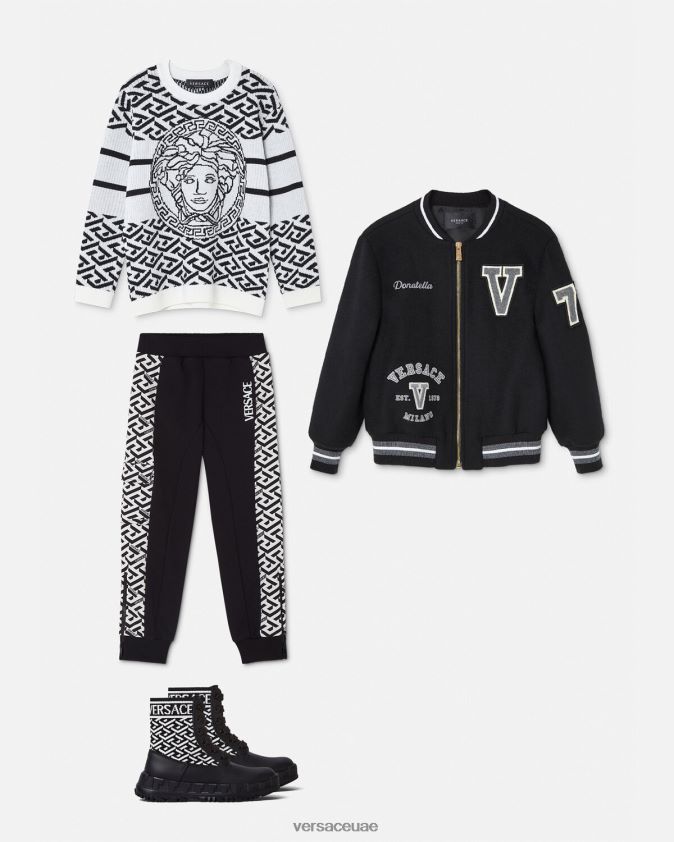 أطفال سترة ميدوسا لا اليونان Versace أبيض وأسود 0FVD2J1992 ملابس