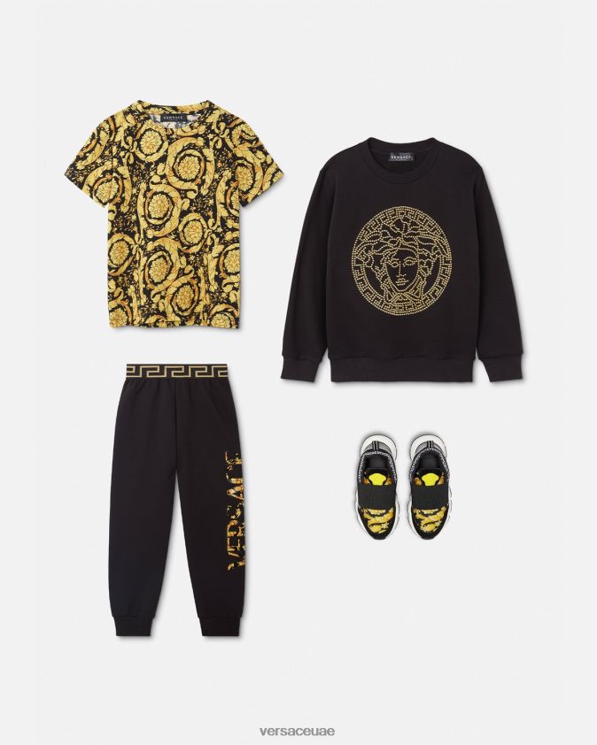أطفال بنطال رياضي بشعار الباروك Versace أسود 0FVD2J1993 ملابس