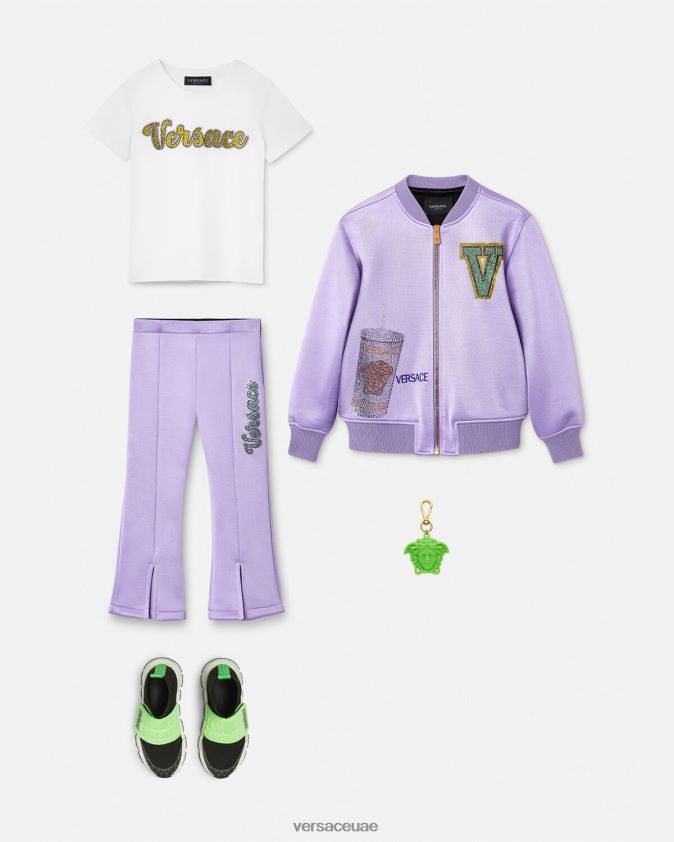 أطفال بنطال بشعار كريستال Versace أرجواني 0FVD2J2022 ملابس