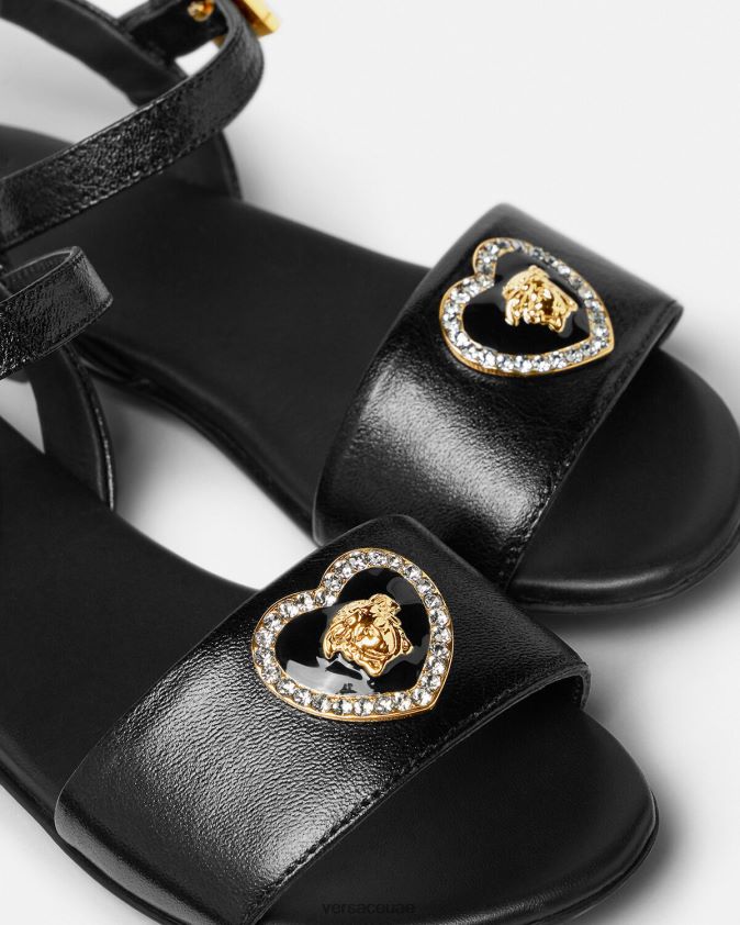 أطفال الصنادل ميدوسا القلب الكريستال Versace أسود 0FVD2J2028 حذاء