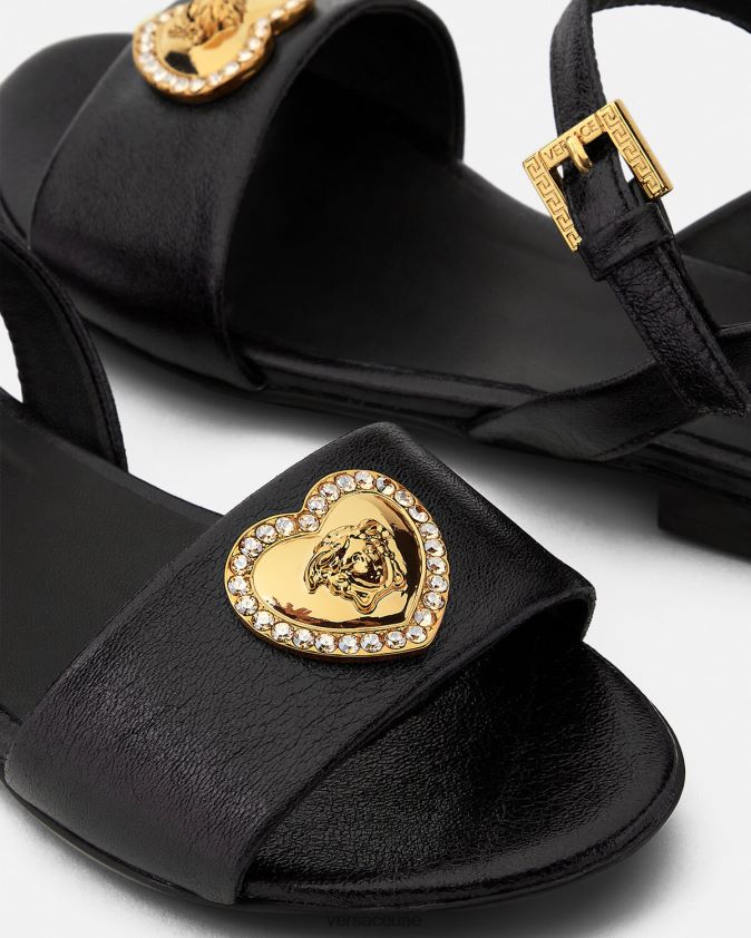 أطفال الصنادل ميدوسا القلب الكريستال Versace أسود 0FVD2J2031 حذاء