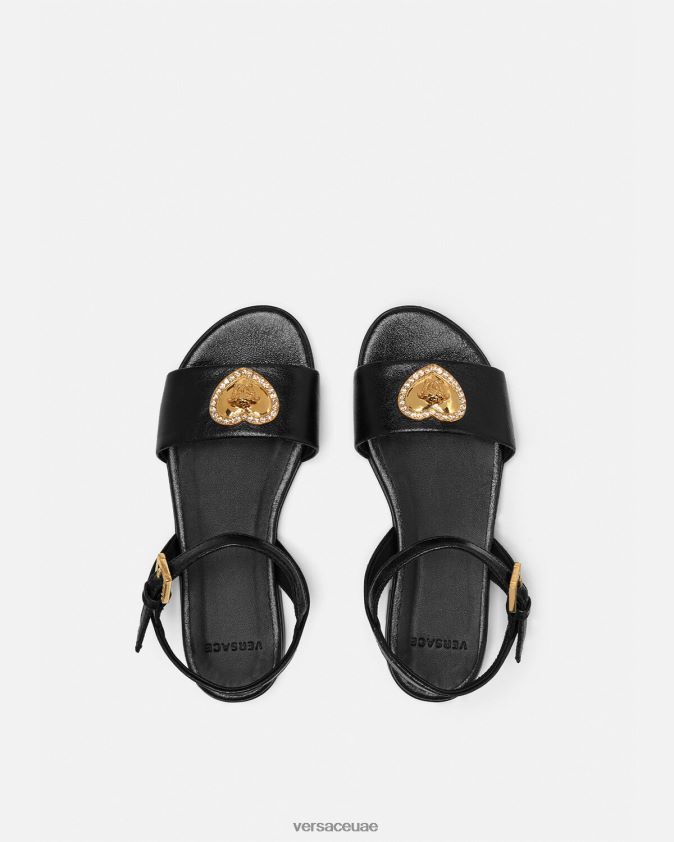 أطفال الصنادل ميدوسا القلب الكريستال Versace أسود 0FVD2J2031 حذاء
