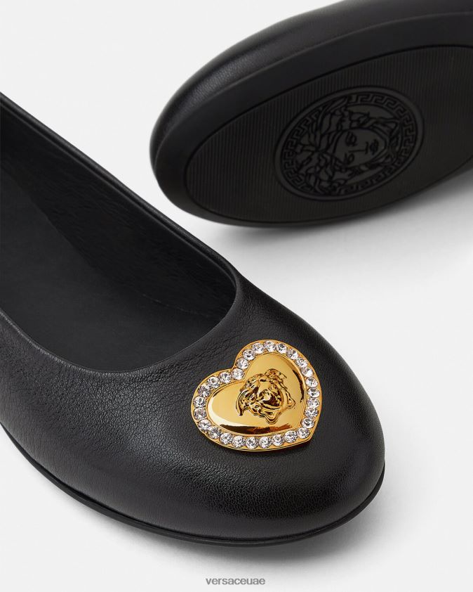 أطفال راقصة باليه ميدوسا على شكل قلب من الكريستال Versace أسود 0FVD2J2032 حذاء