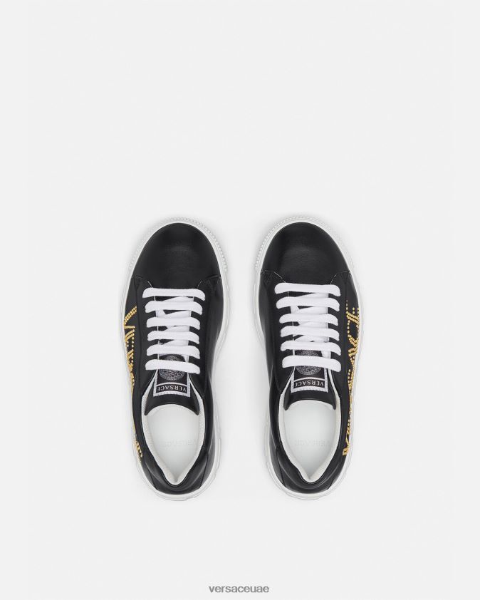أطفال حذاء رياضي بشعار يوناني Versace أسود 0FVD2J2037 حذاء
