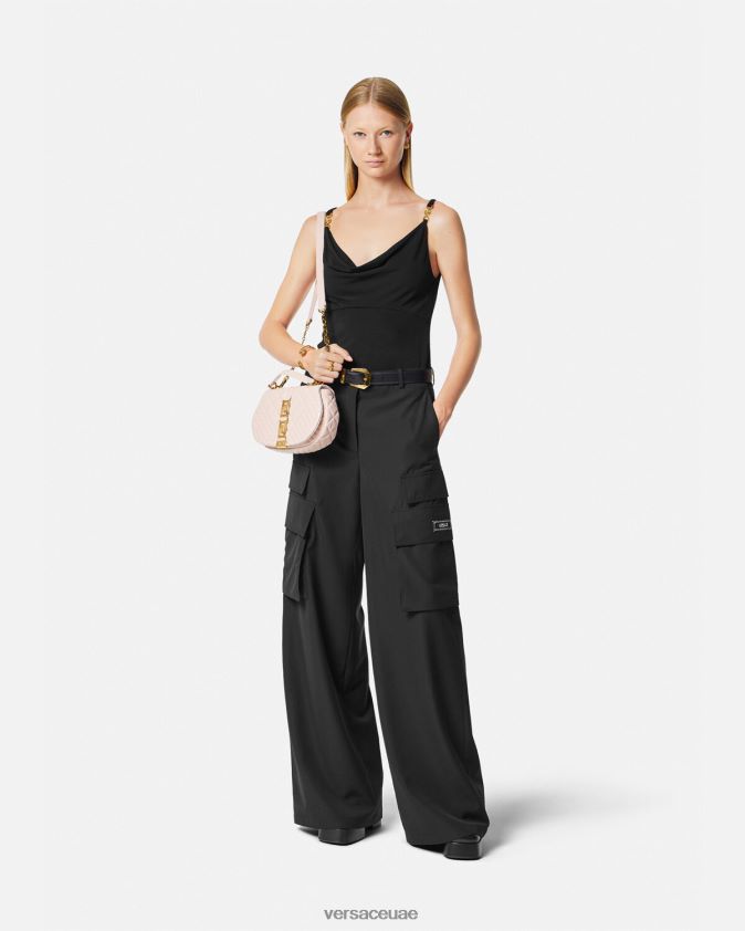 نحيف السراويل البضائع واسعة Versace أسود 0FVD2J204 ملابس