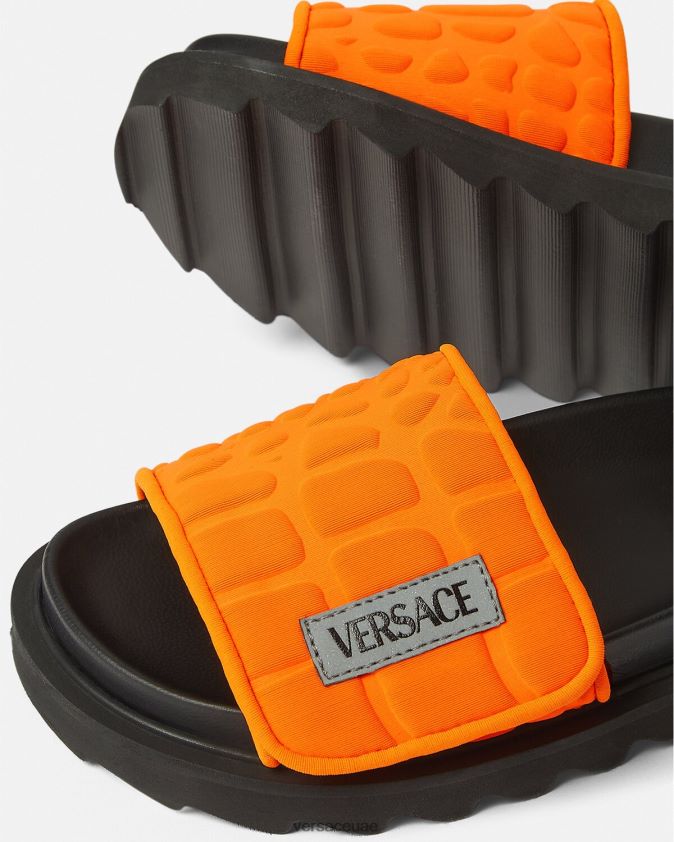 أطفال إعادة تدوير شرائح الشعار Versace البرتقالي 0FVD2J2052 حذاء