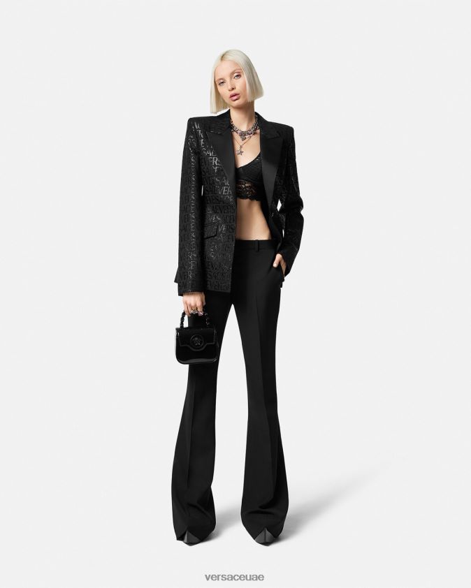 نحيف السراويل الرسمية اندلعت Versace أسود 0FVD2J205 ملابس
