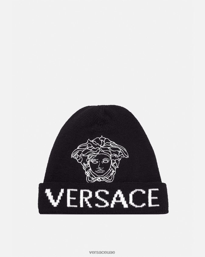 أطفال قبعة صغيرة بشعار ميدوسا Versace أسود 0FVD2J2078 مُكَمِّلات