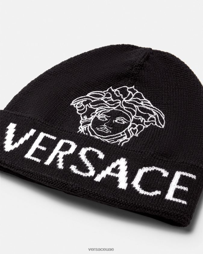 أطفال قبعة صغيرة بشعار ميدوسا Versace أسود 0FVD2J2078 مُكَمِّلات