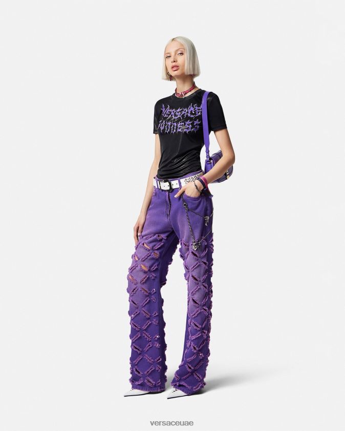 نحيف جينز ميدوسا ممزق Versace البنفسجي 0FVD2J207 ملابس