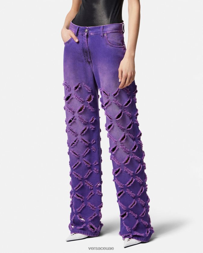 نحيف جينز ميدوسا ممزق Versace البنفسجي 0FVD2J207 ملابس