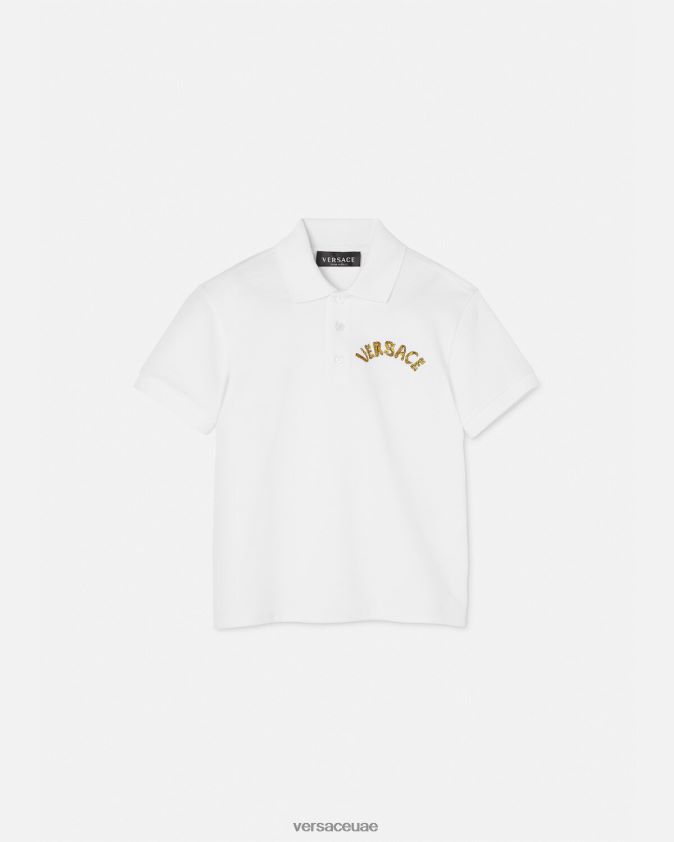 أطفال قميص بولو الشعار Versace ذهب ابيض 0FVD2J2082 ملابس