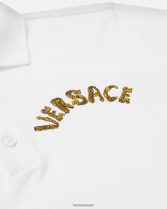 أطفال قميص بولو الشعار Versace ذهب ابيض 0FVD2J2082 ملابس
