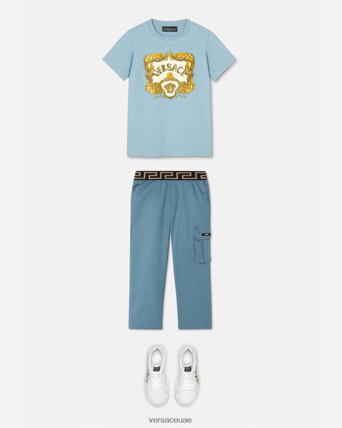 أطفال تي شيرت صدف الباروك Versace أزرق فاتح 0FVD2J2084 ملابس