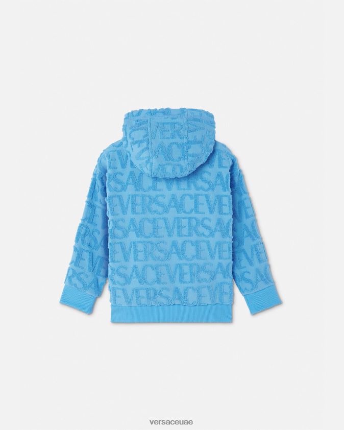 أطفال هوديي المنشفة بالكامل Versace أزرق فاتح 0FVD2J2088 ملابس