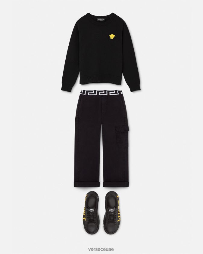 أطفال سترة مطرزة ميدوسا Versace أسود 0FVD2J2103 ملابس