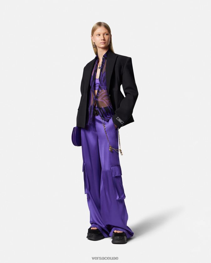 نحيف السراويل البضائع واسعة Versace البنفسجي 0FVD2J210 ملابس