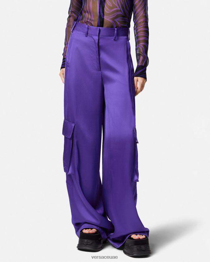 نحيف السراويل البضائع واسعة Versace البنفسجي 0FVD2J210 ملابس