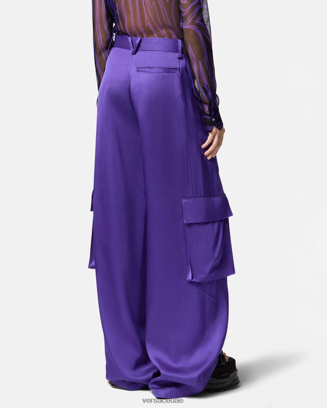 نحيف السراويل البضائع واسعة Versace البنفسجي 0FVD2J210 ملابس