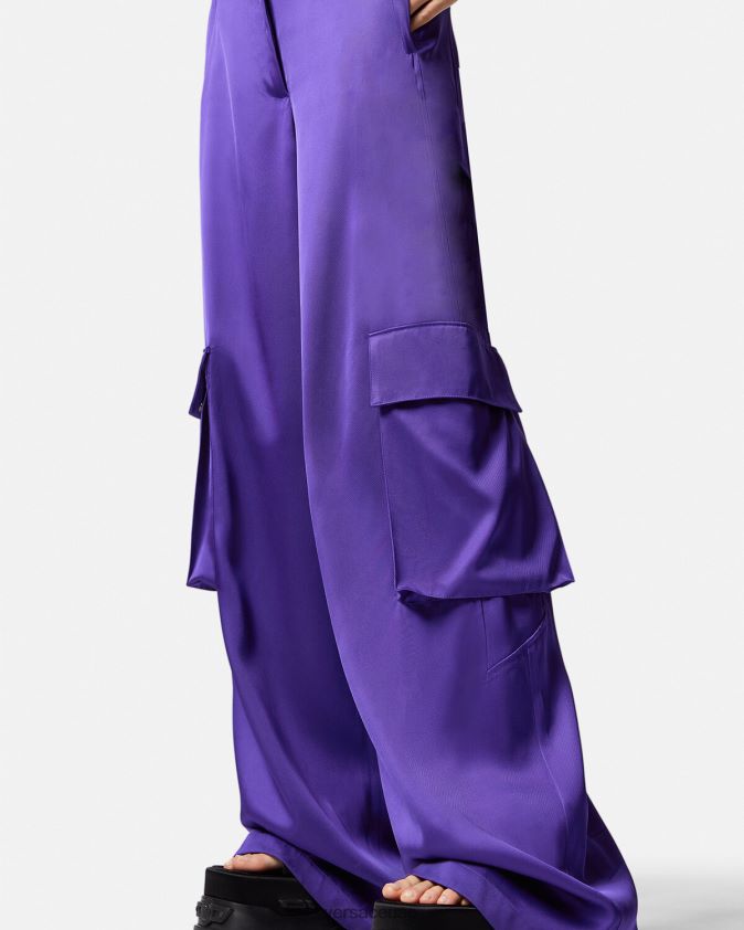 نحيف السراويل البضائع واسعة Versace البنفسجي 0FVD2J210 ملابس