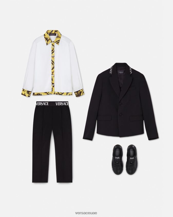أطفال قميص الباروك Versace الأبيض والطباعة 0FVD2J2111 ملابس