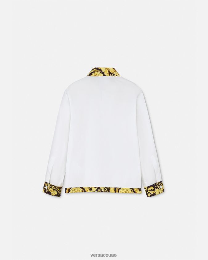أطفال قميص الباروك Versace الأبيض والطباعة 0FVD2J2111 ملابس