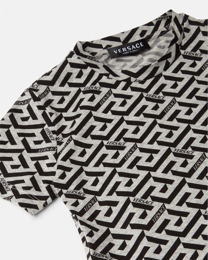 أطفال لا اليونان تي شيرت Versace الرمادي والطباعة 0FVD2J2115 ملابس