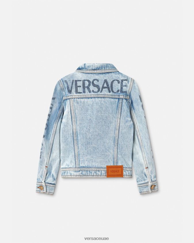 أطفال سترة جينز بشعار الماركة Versace أزرق 0FVD2J2131 ملابس