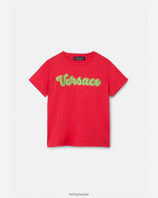 أطفال تيشيرت بشعار الجامعة Versace أحمر 0FVD2J2133 ملابس