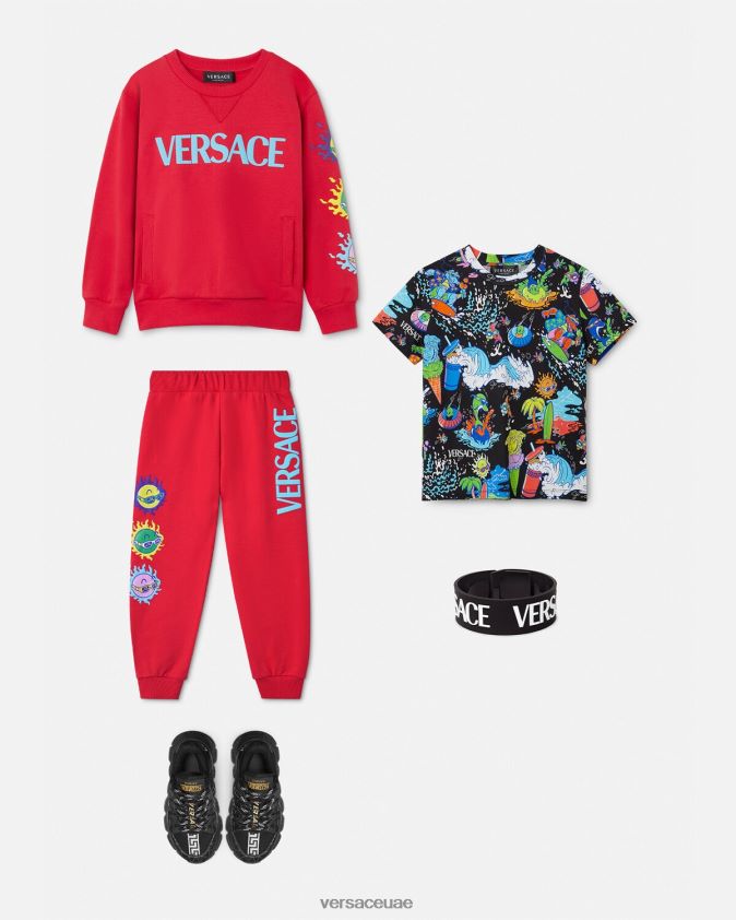 أطفال بنطال رياضي ميدوسا صني Versace أحمر 0FVD2J2138 ملابس