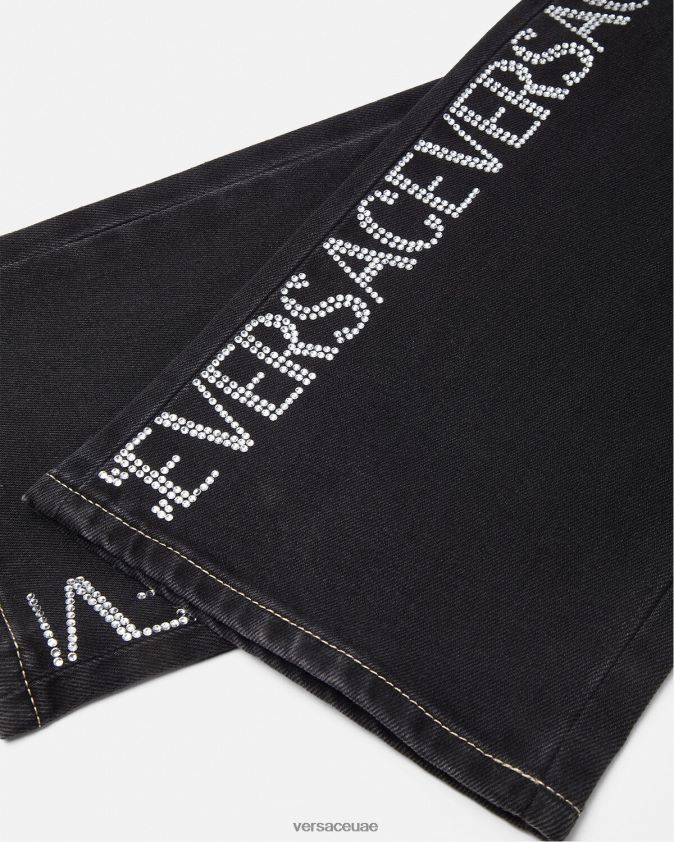 نحيف الجينز الكريستالي Versace أسود 0FVD2J213 ملابس