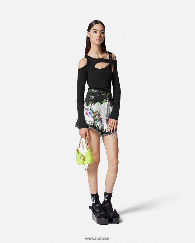 نحيف بلوزة بفتحة بإبزيم باروكي Versace أسود 0FVD2J2147 ملابس
