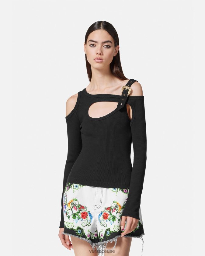 نحيف بلوزة بفتحة بإبزيم باروكي Versace أسود 0FVD2J2147 ملابس