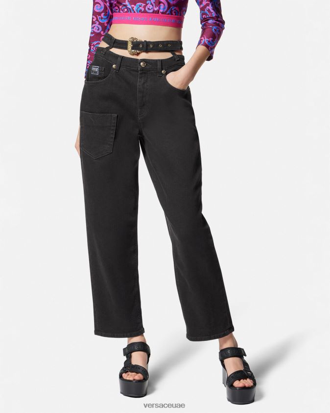 نحيف جينز بإبزيم الباروك Versace أسود 0FVD2J2148 ملابس