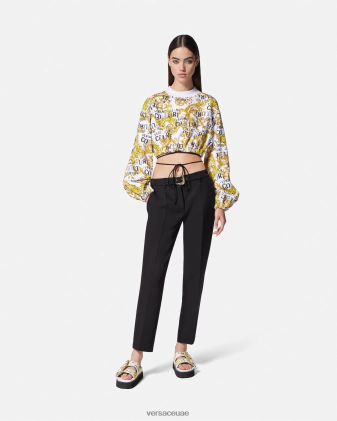 نحيف السراويل مشبك الباروك Versace أسود 0FVD2J2150 ملابس