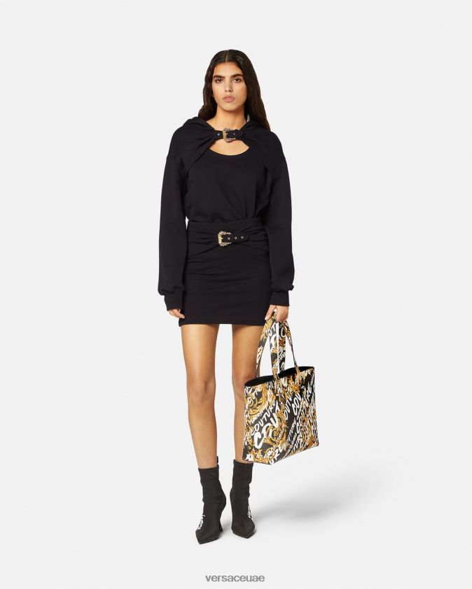 نحيف تنورة قصيرة بإبزيم الباروك Versace أسود 0FVD2J2156 ملابس