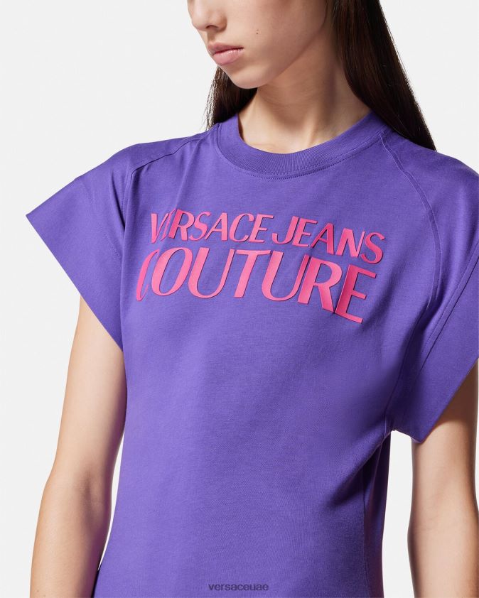 نحيف تيشيرت بشعار الماركة Versace البنفسجي 0FVD2J2163 ملابس